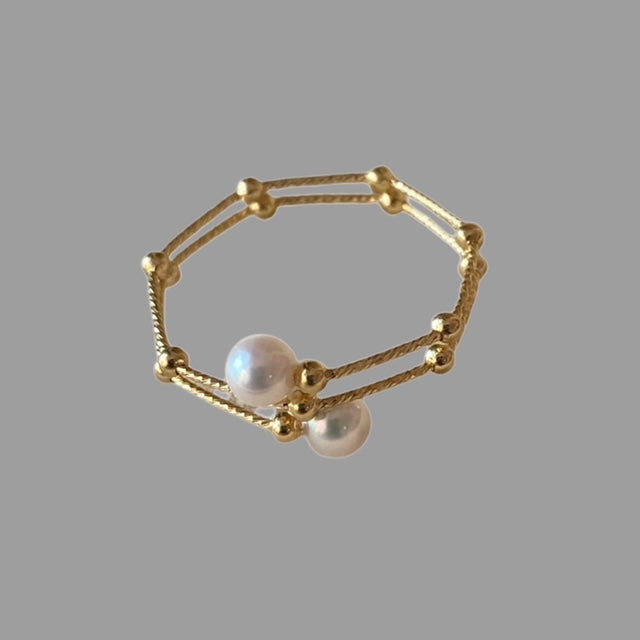 Akoya Pearl Flexi Ring in 18K Gold