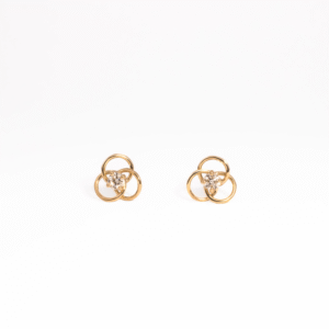 Tri circle Diamond Ear Stud